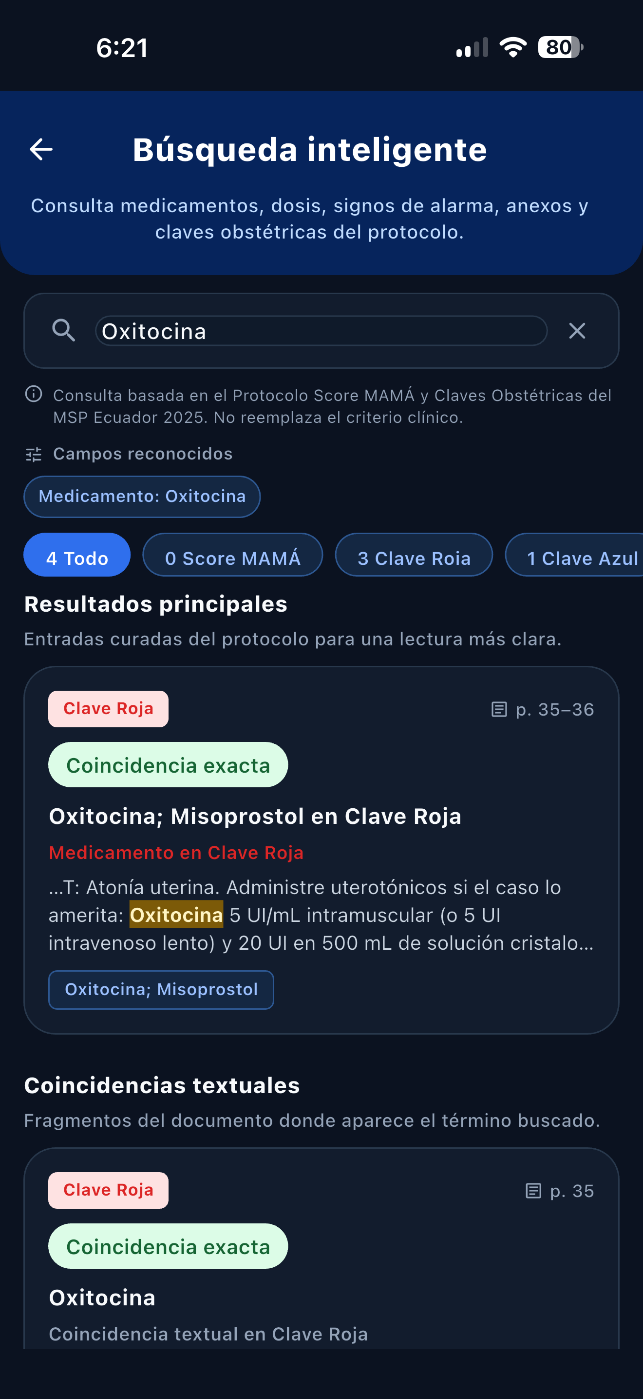 Resultados trazables para la búsqueda de oxitocina